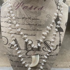 Freshwater pearl chip bohemian necklace set